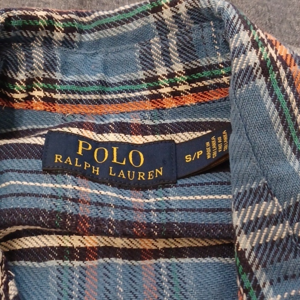 Polo Ralph Lauren Men's Small Blue Plaid Flannel Long Sleeve Button Down Shirt - Picture 2 of 5